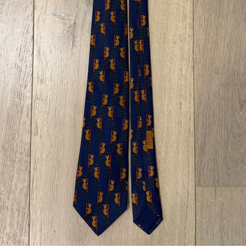 Hermes koala bear 100% silk Men's Tie
